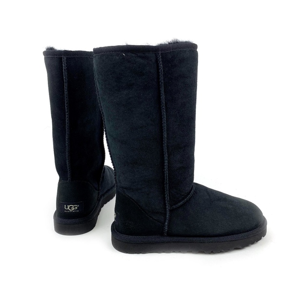 UGG Classic Tall Black Sheepskin Boots AUTHENTIC! - Picture 3 of 8
